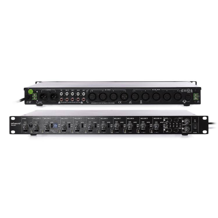ArtSound PM-2S01, 2-zone voorversterker 10 inp., 2 uitgangen ArtSound PM-2S01, 2-zone voorversterker 10 inp., 2 uitgangen