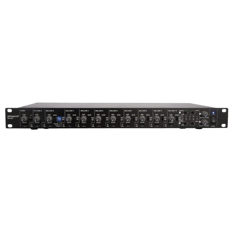 ArtSound PM-2S01, 2-zone voorversterker 10 inp., 2 uitgangen ArtSound PM-2S01, 2-zone voorversterker 10 inp., 2 uitgangen