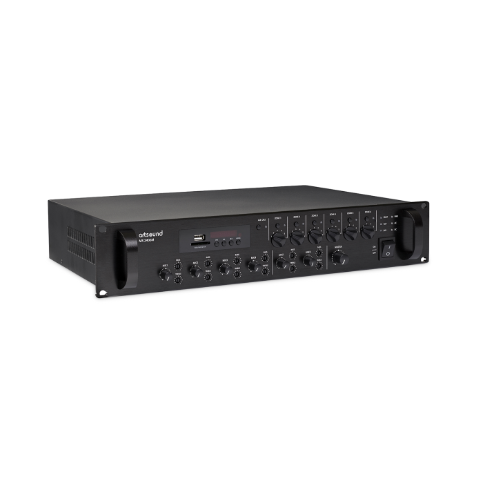 ArtSound MX-2406M, mixer amplifier 6 zones, 100V, 3U, 240W