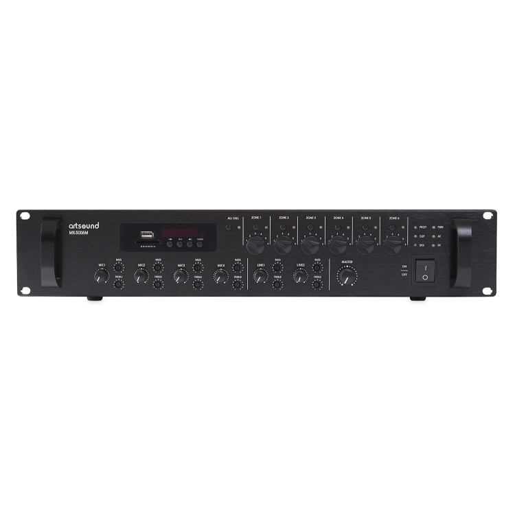 ArtSound MX-5006M, 6-zone mengversterker, 100V, 19“, 3U, 500W ArtSound MX-5006M, 6-zone mengversterker, 100V, 19“, 3U, 500W