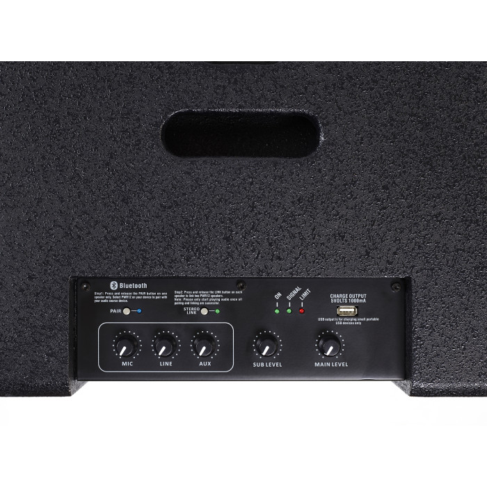 ArtSound PWR12, 2-weg speaker met actieve filter, 1500W, zwart