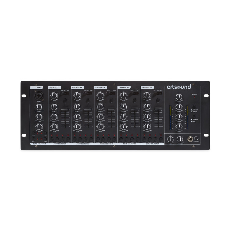 ArtSound MIKS6.4, 4 zone audio mixer, black ArtSound MIKS6.4, 4 zone audio mixer, black