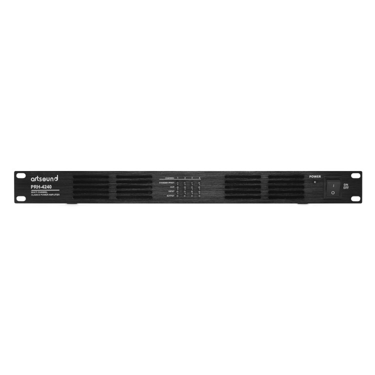 ArtSound PRH-4240, eindversterker, 100V & 8 ohm, 4x 240W class D, 1U ArtSound PRH-4240, eindversterker, 100V & 8 ohm, 4x 240W class D, 1U
