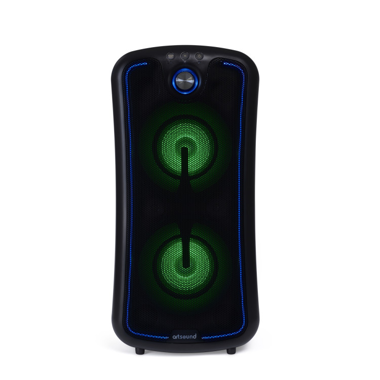 ArtSound PWR09, portable BT party speaker, aux in, mic in, black