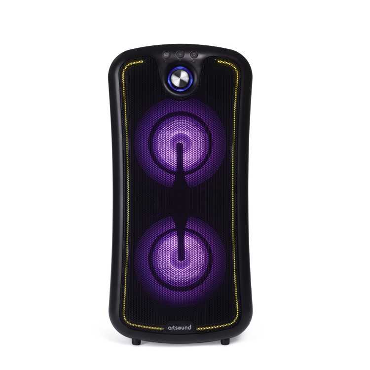 ArtSound PWR09, portable BT party speaker, aux in, mic in, black