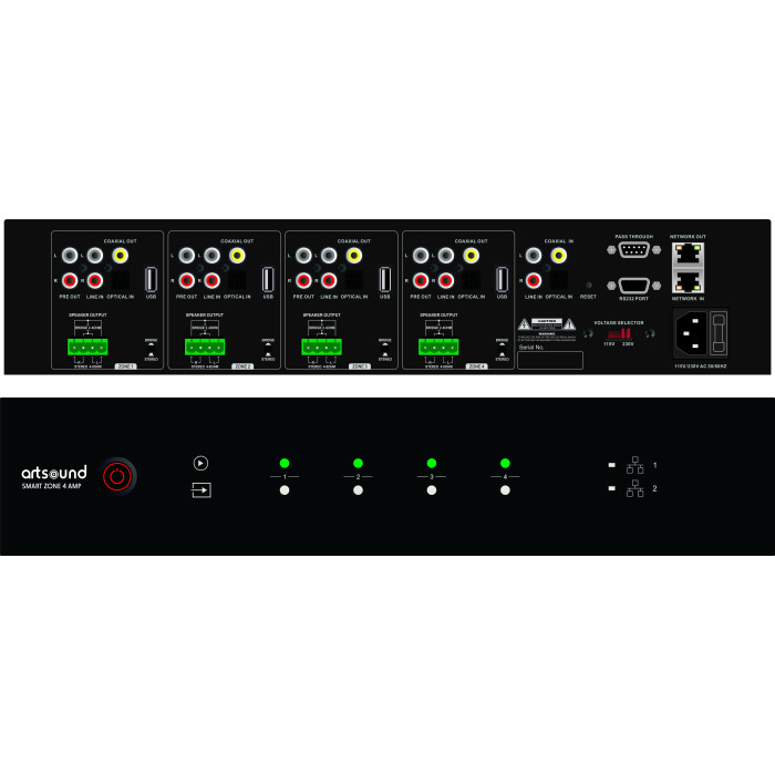 ArtSound SMART ZONE 4 AMP, multiroom streaming amplifier ArtSound SMART ZONE 4 AMP, multiroom streaming amplifier