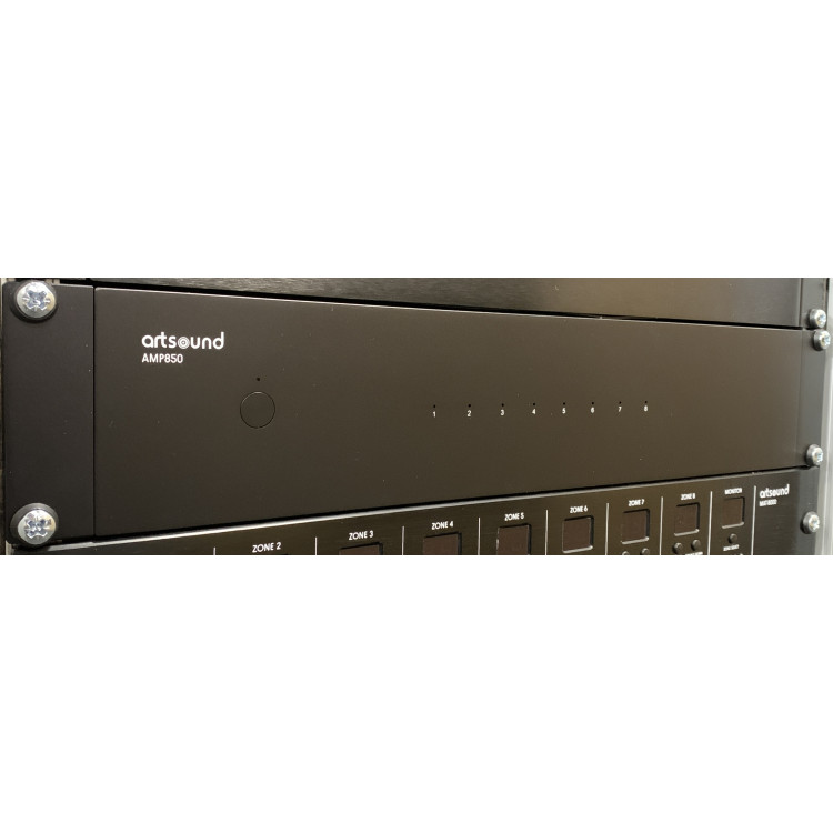ArtSound AMP850 multikanaalsversterker 8x50W, zwart ArtSound AMP850 multikanaalsversterker 8x50W, zwart