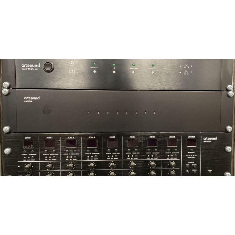 ArtSound AMP850 multikanaalsversterker 8x50W, zwart ArtSound AMP850 multikanaalsversterker 8x50W, zwart