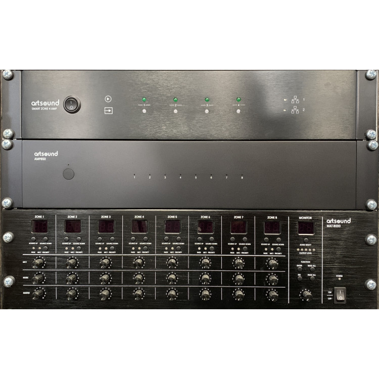ArtSound AMP850 multikanaalsversterker 8x50W, zwart ArtSound AMP850 multikanaalsversterker 8x50W, zwart