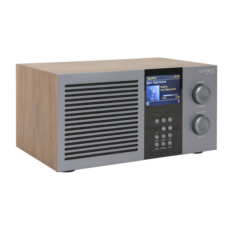 Tangent Radio Tre, FM/DAB+/INTERNETRADIO/BT/SPOTIFY, Alu/Walnoot Veneer Tangent Radio Tre, FM/DAB+/INTERNETRADIO/BT/SPOTIFY, Alu/Walnoot Veneer