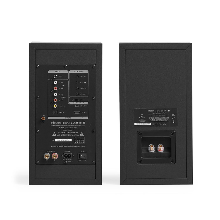 Elipson Horus 6B Bt Phono, Active Bookshelf - Black / Carbon (Per Pair)