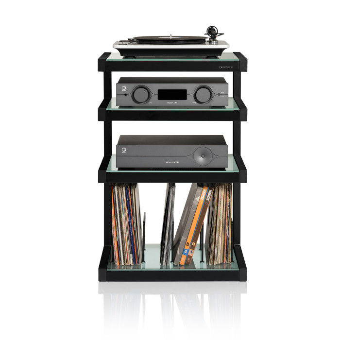 Norstone ESSE HIFI VINYL, hi-fi rack - Black satin/Frosted