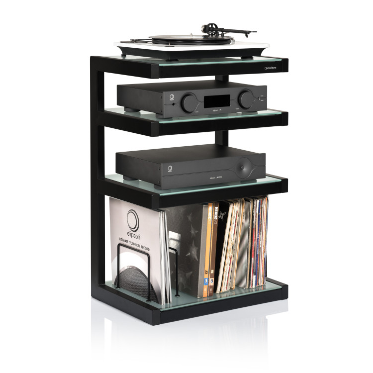Norstone ESSE HIFI VINYL, hi-fi rack - Black satin/Frosted Norstone ESSE HIFI VINYL, hi-fi rack - Black satin/Frosted