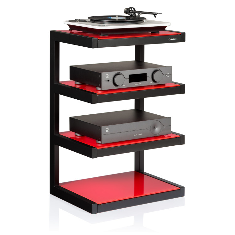 Norstone ESSE HIFI, hi-fi rack - Black satin/Red Norstone ESSE HIFI, hi-fi rack - Black satin/Red