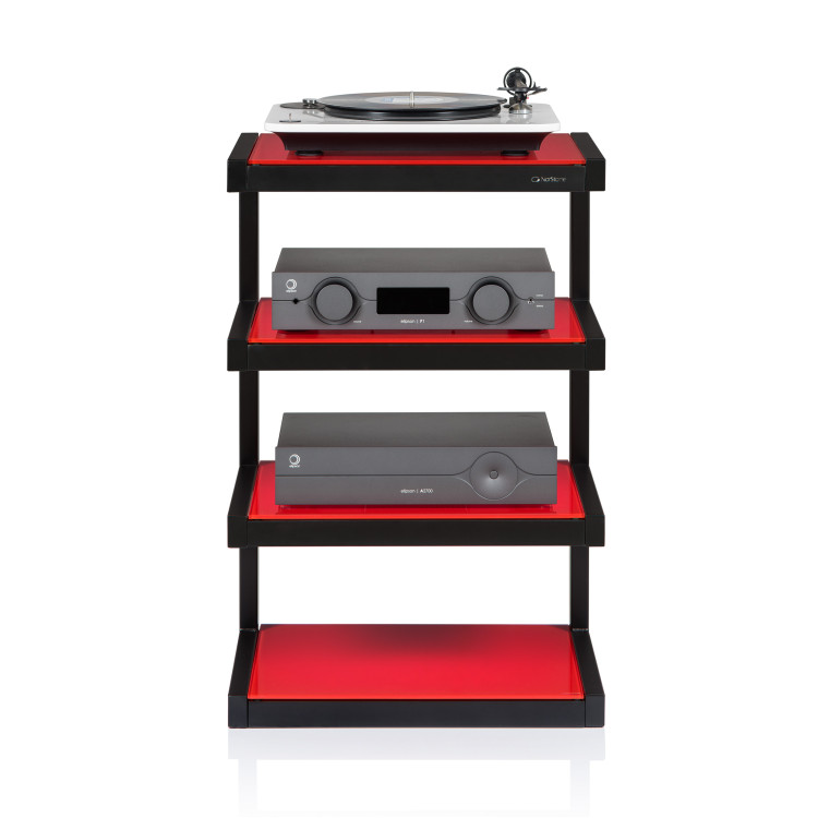 Norstone ESSE HIFI, hi-fi rack - Black satin/Red Norstone ESSE HIFI, hi-fi rack - Black satin/Red