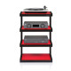 Norstone ESSE HIFI, hi-fi meubel - Zwart satijn/Rood Norstone ESSE HIFI, hi-fi meubel - Zwart satijn/Rood