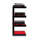 Norstone ESSE HIFI, hi-fi meubel - Zwart satijn/Rood Norstone ESSE HIFI, hi-fi meubel - Zwart satijn/Rood