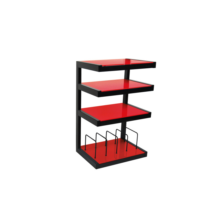 Norstone ESSE HIFI VINYL, hi-fi rack - Black satin/Red Norstone ESSE HIFI VINYL, hi-fi rack - Black satin/Red