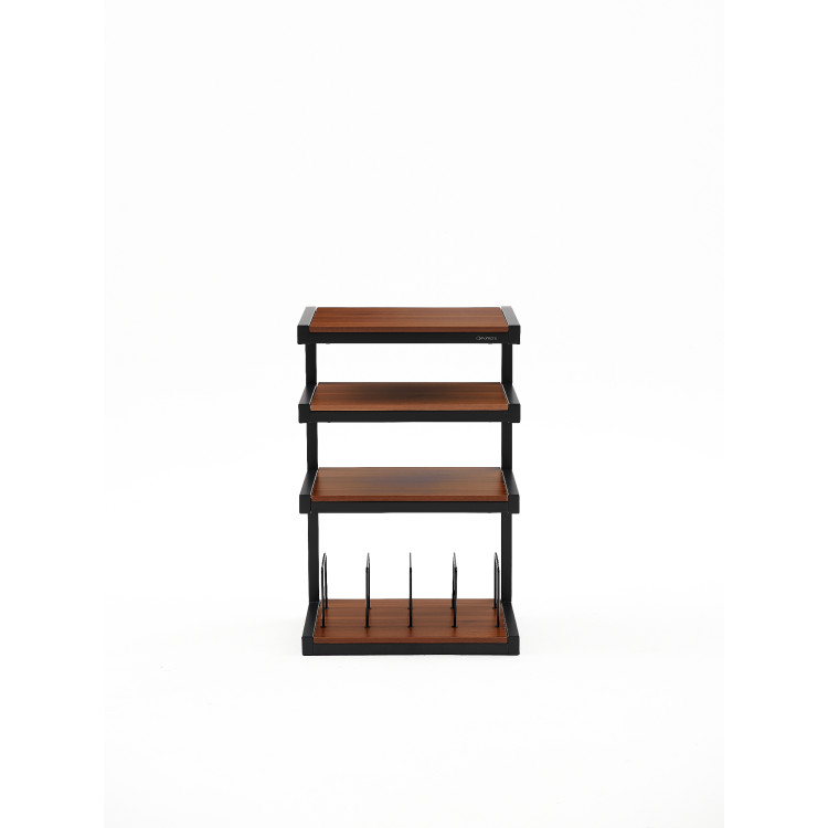 Norstone ESSE HIFI VINYL, hi-fi rack - Black satin/Walnut