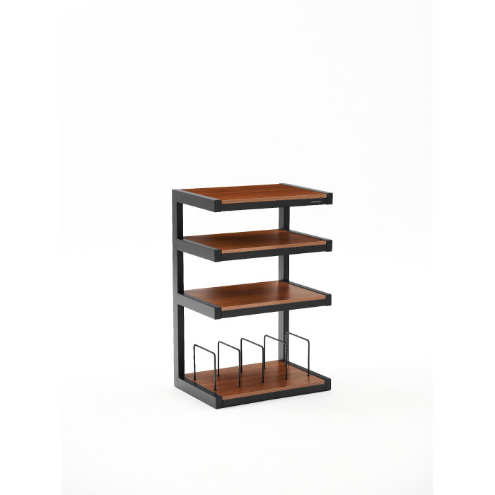 Norstone ESSE HIFI VINYL, hi-fi rack - Black satin/Walnut
