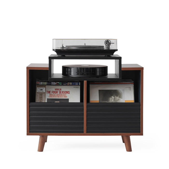 Norstone OSLO 800, vinyl rack - Black/Walnut