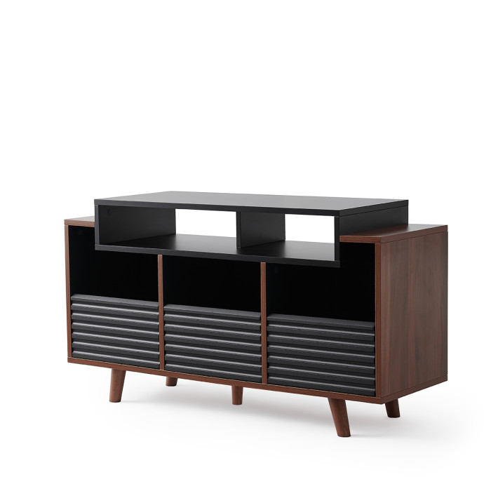 Norstone OSLO 1200, vinyl rack - Black/Walnut