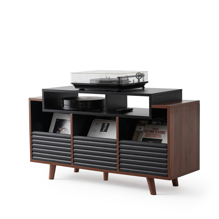 Norstone OSLO 1200, vinyl rack - Black/Walnut