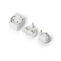 Roberts USB power adapter, changeable EU/UK pins, white