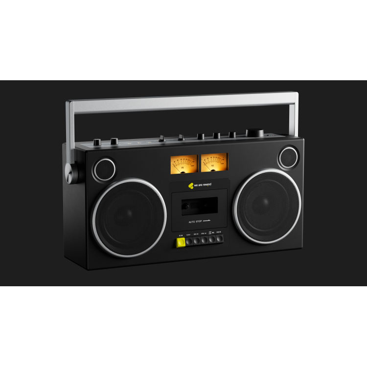 We Are Rewind CURTIS, draagbare BT speaker, cassette/recorder, zwart