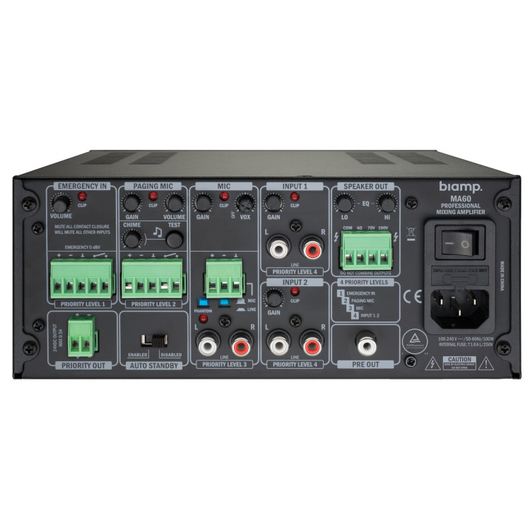 Biamp MA60 (70 - 100 volt) 60W mixing amplifier