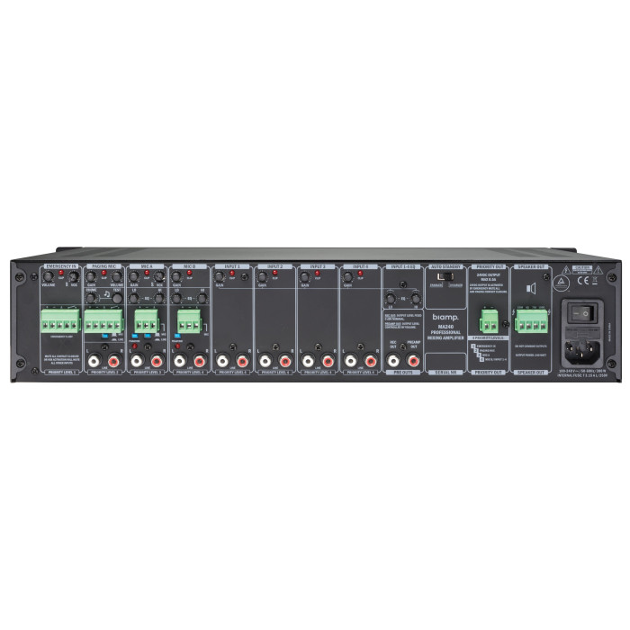 Biamp MA240 (70 - 100 volt) 240W mengversterker Biamp MA240 (70 - 100 volt) 240W mengversterker