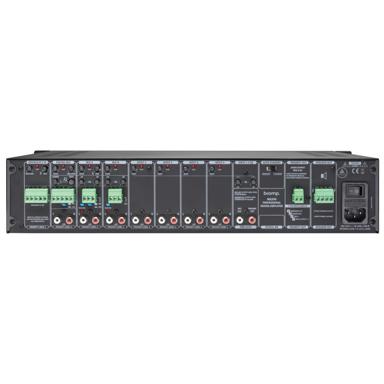 Biamp MA240 (70 - 100 volt) 240W mixing amplifier Biamp MA240 (70 - 100 volt) 240W mixing amplifier