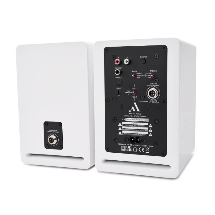 Argon Audio STUDIE 3 Desktop Speakers - White (Per Pair)