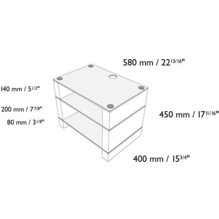 Blok STAX 450 - White Gloss / Black glass