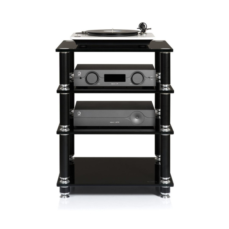 Norstone STABBL HIFI, hi-fi meubel 600mm - Zwart satijn Norstone STABBL HIFI, hi-fi meubel 600mm - Zwart satijn