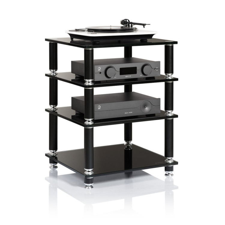 Norstone STABBL HIFI, hi-fi meubel 600mm - Zwart satijn Norstone STABBL HIFI, hi-fi meubel 600mm - Zwart satijn