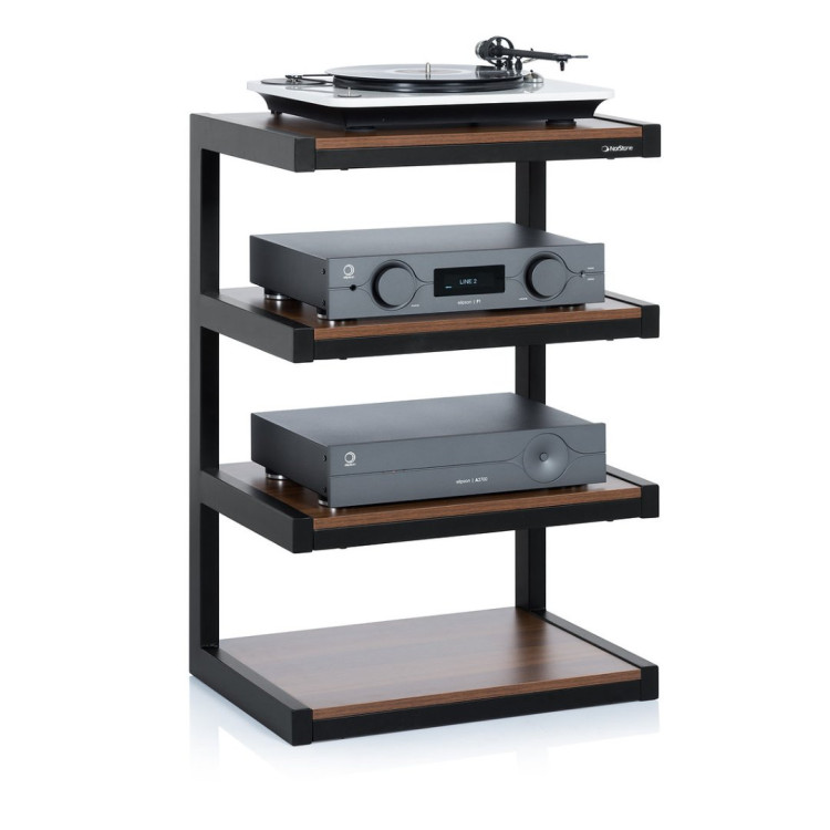 Norstone ESSE HIFI, hi-fi rack, black/walnut Norstone ESSE HIFI, hi-fi rack, black/walnut
