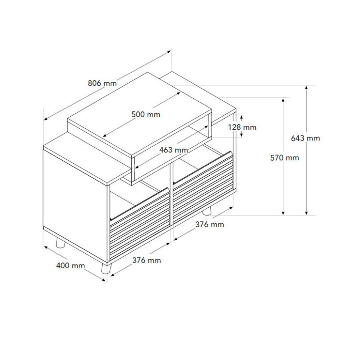 Norstone OSLO 800, vinyl rack - Black/Walnut