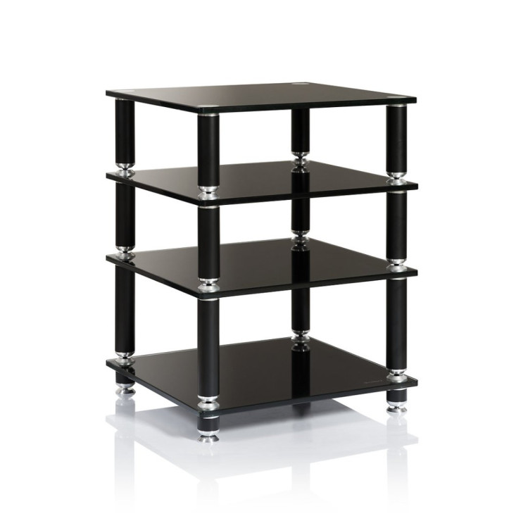 Norstone STABBL HIFI, hi-fi meubel 600mm - Zwart satijn Norstone STABBL HIFI, hi-fi meubel 600mm - Zwart satijn