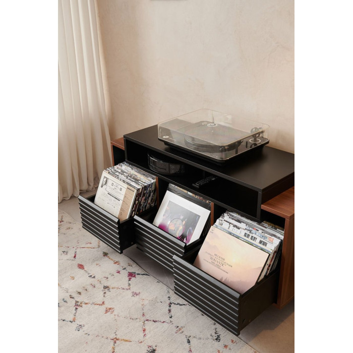 Norstone OSLO 1200, vinyl rack - Black/Walnut