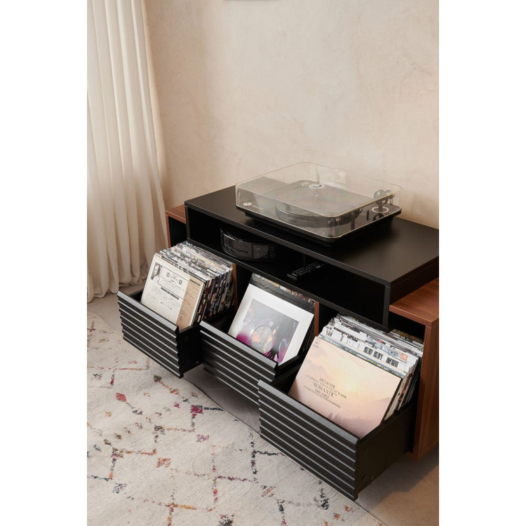 Norstone OSLO 1200, vinyl meubel - Zwart/Walnoot Norstone OSLO 1200, vinyl meubel - Zwart/Walnoot