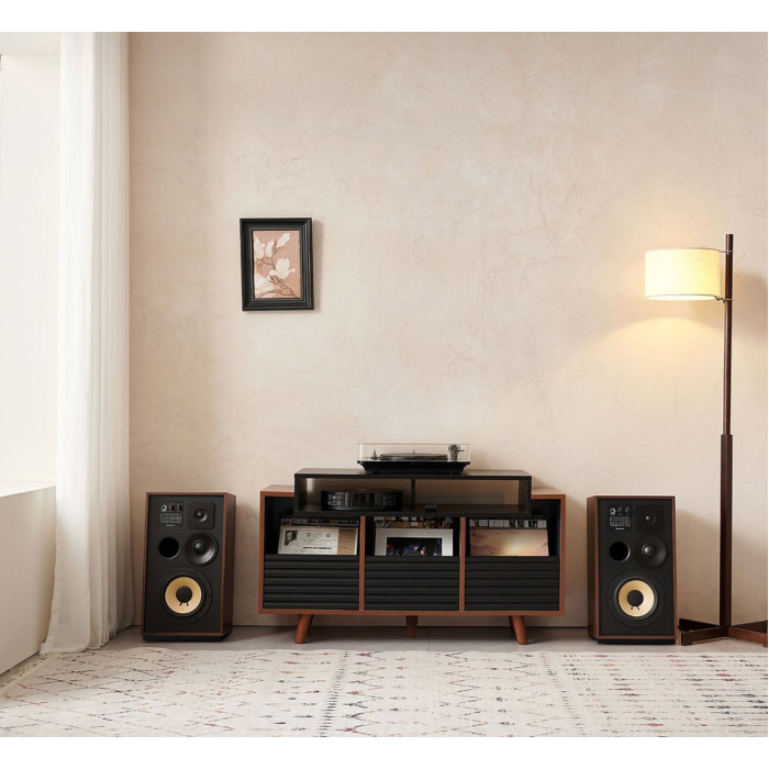 Norstone OSLO 1200, vinyl rack - Black/Walnut