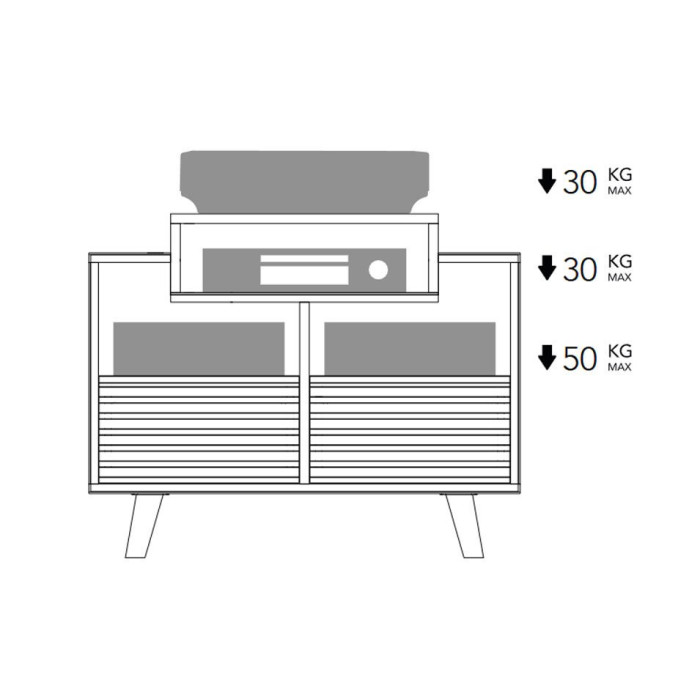 Norstone OSLO 800, vinyl rack - Black/Walnut