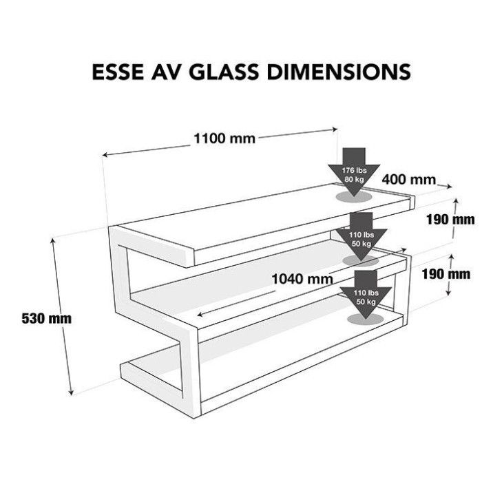 Norstone ESSE AV, meubel - Zwart satijn/Frosted Norstone ESSE AV, meubel - Zwart satijn/Frosted