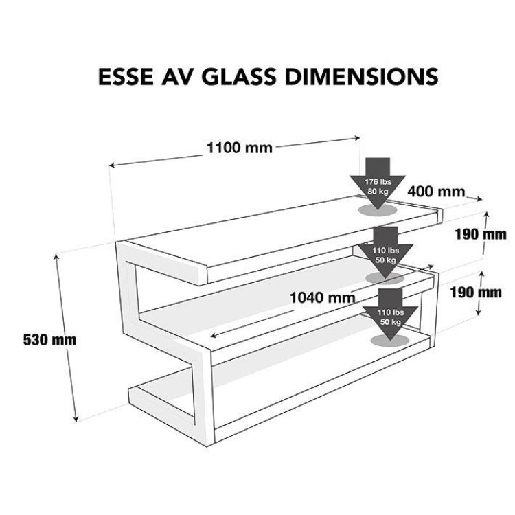 Norstone ESSE AV, rack - Black satin/Black Norstone ESSE AV, rack - Black satin/Black