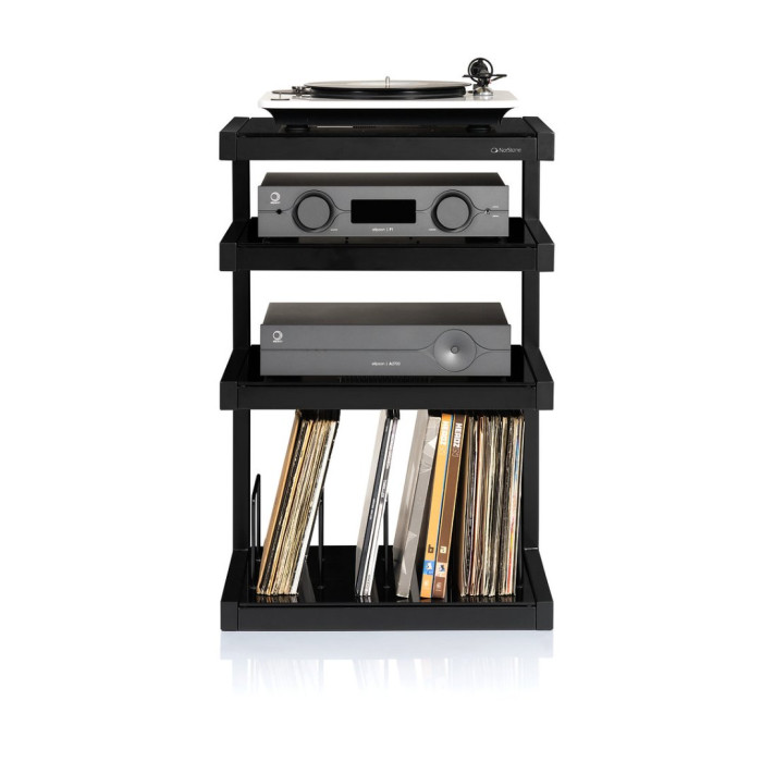 Norstone ESSE HIFI VINYL, hi-fi rack - Black satin/Black
