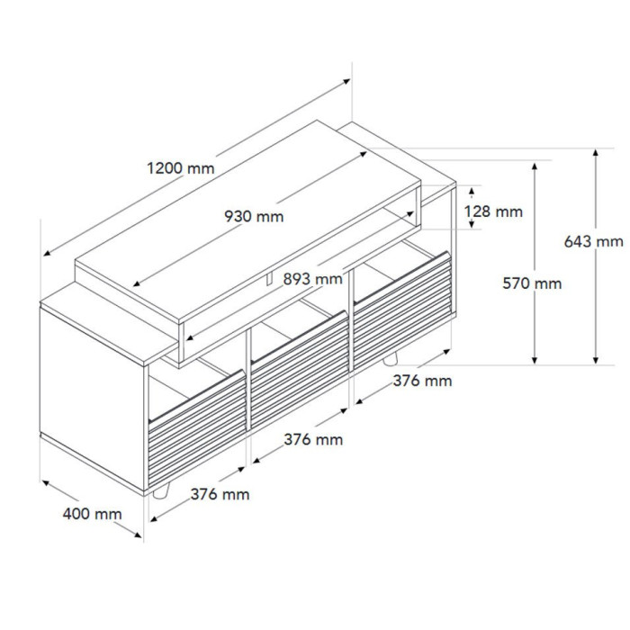 Norstone OSLO 1200, vinyl rack - Black/Walnut