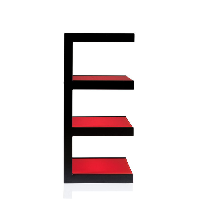 Norstone ESSE HIFI, hi-fi meubel - Zwart satijn/Rood Norstone ESSE HIFI, hi-fi meubel - Zwart satijn/Rood