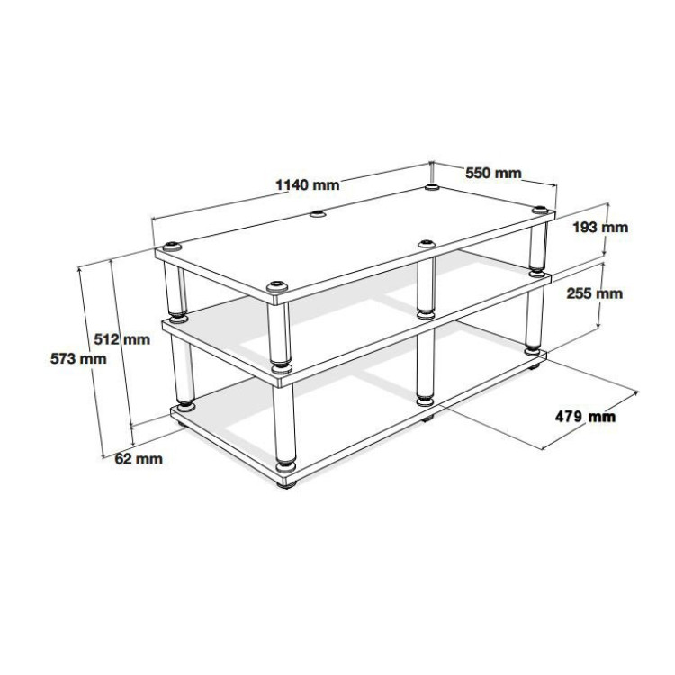 Norstone STABBL AV, meubel 1140mm - Zwart satijn