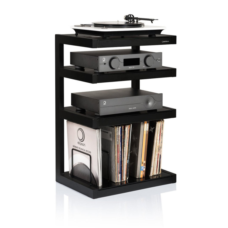 Norstone ESSE HIFI VINYL, hi-fi rack - Black satin/Black Norstone ESSE HIFI VINYL, hi-fi rack - Black satin/Black